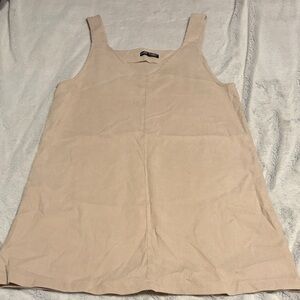 Beige Sleeveless Square-Neck Jumper